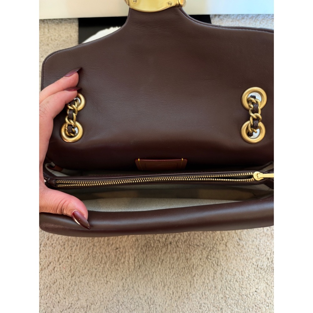 Coach Tabby Shoulder Bag 26 Quilted Brass/Maple Nappa Leather CP150 - Picture 8 of 10